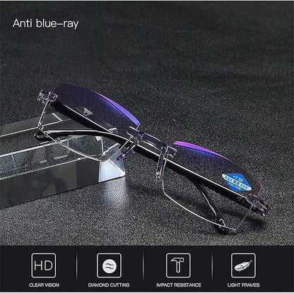 Smart Reading Glasses Rimless Anti Blue Ray Reading Glasses Men Women