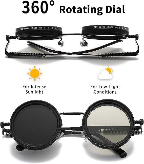 Adjustable Dimming Sun Glasses Women Retro Punk Fishing Eyeglasses Outdoor Shades