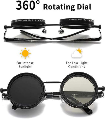 Adjustable Dimming Sun Glasses Women Retro Punk Fishing Eyeglasses Outdoor Shades
