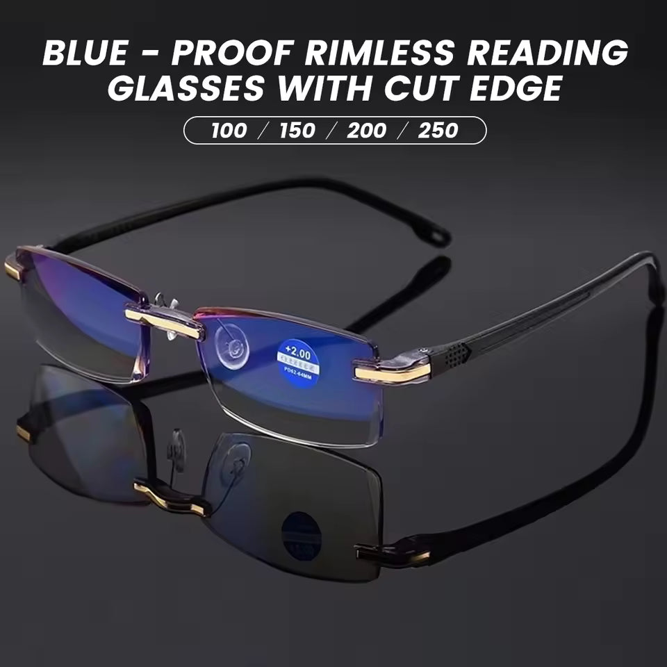 Smart Reading Glasses Rimless Anti Blue Ray Reading Glasses Men Women