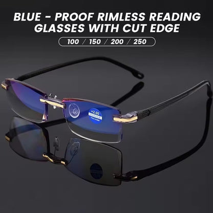 Smart Reading Glasses Rimless Anti Blue Ray Reading Glasses Men Women
