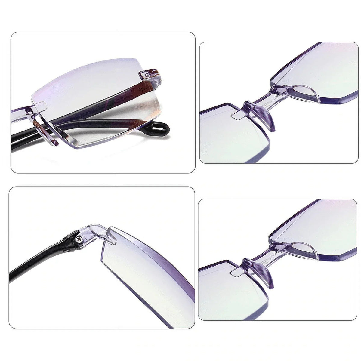 Smart Reading Glasses Rimless Anti Blue Ray Reading Glasses Men Women