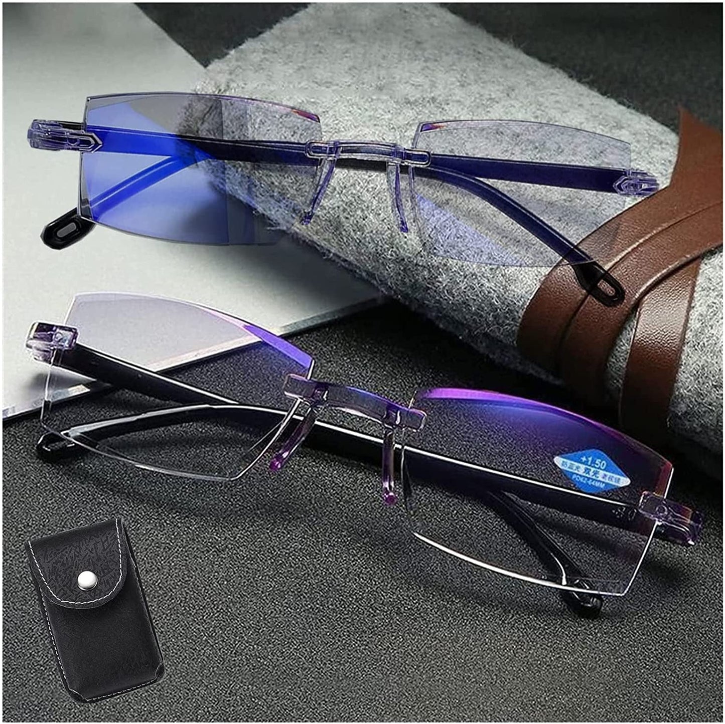 Smart Reading Glasses Rimless Anti Blue Ray Reading Glasses Men Women