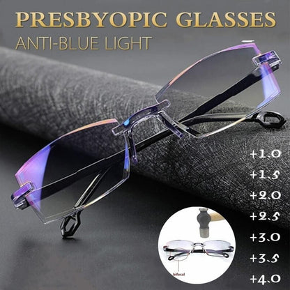 Smart Reading Glasses Rimless Anti Blue Ray Reading Glasses Men Women