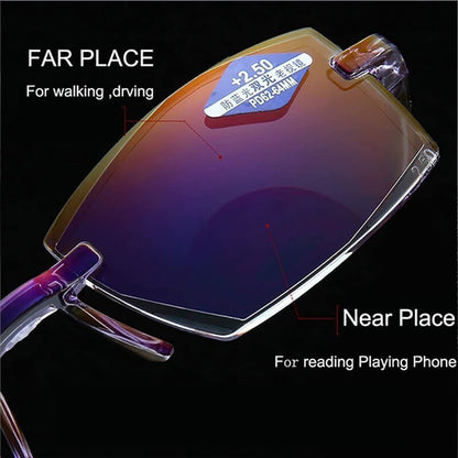 Smart Reading Glasses Rimless Anti Blue Ray Reading Glasses Men Women